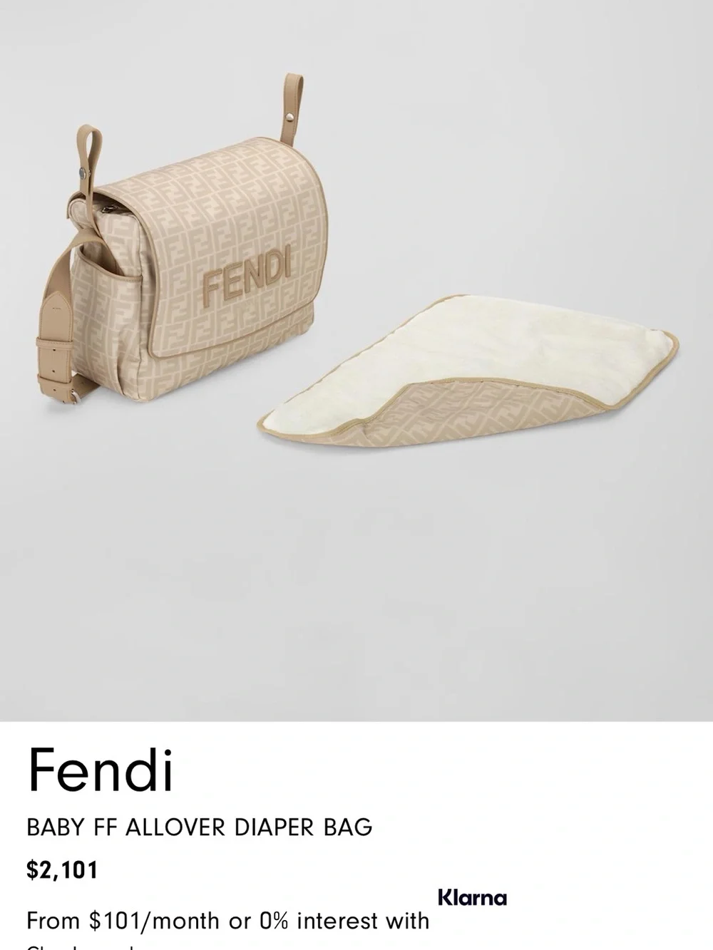 Fendi Beige FF Monogram Messenger Bag